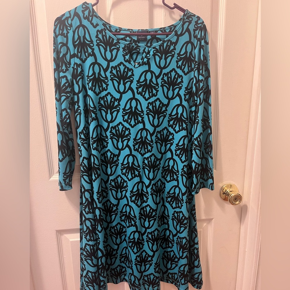 Kaari Blue womens turquoise dress size Small